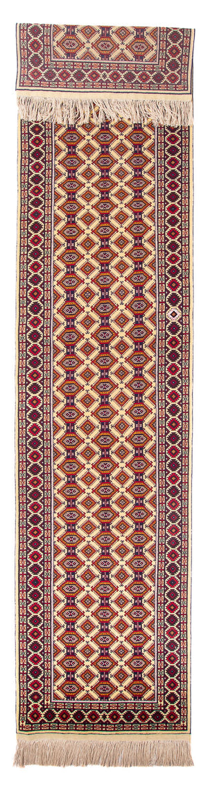 Runner Afghansk matta - 390 x 90 cm - beige