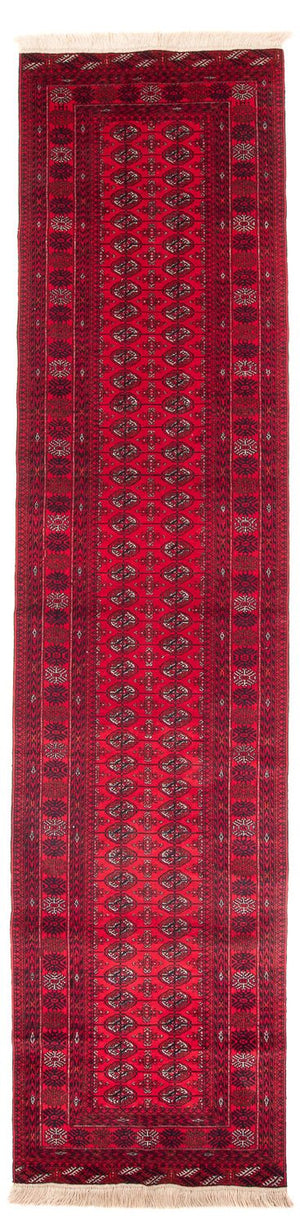 Runner Afghansk matta - Bukhara - 377 x 90 cm - röd