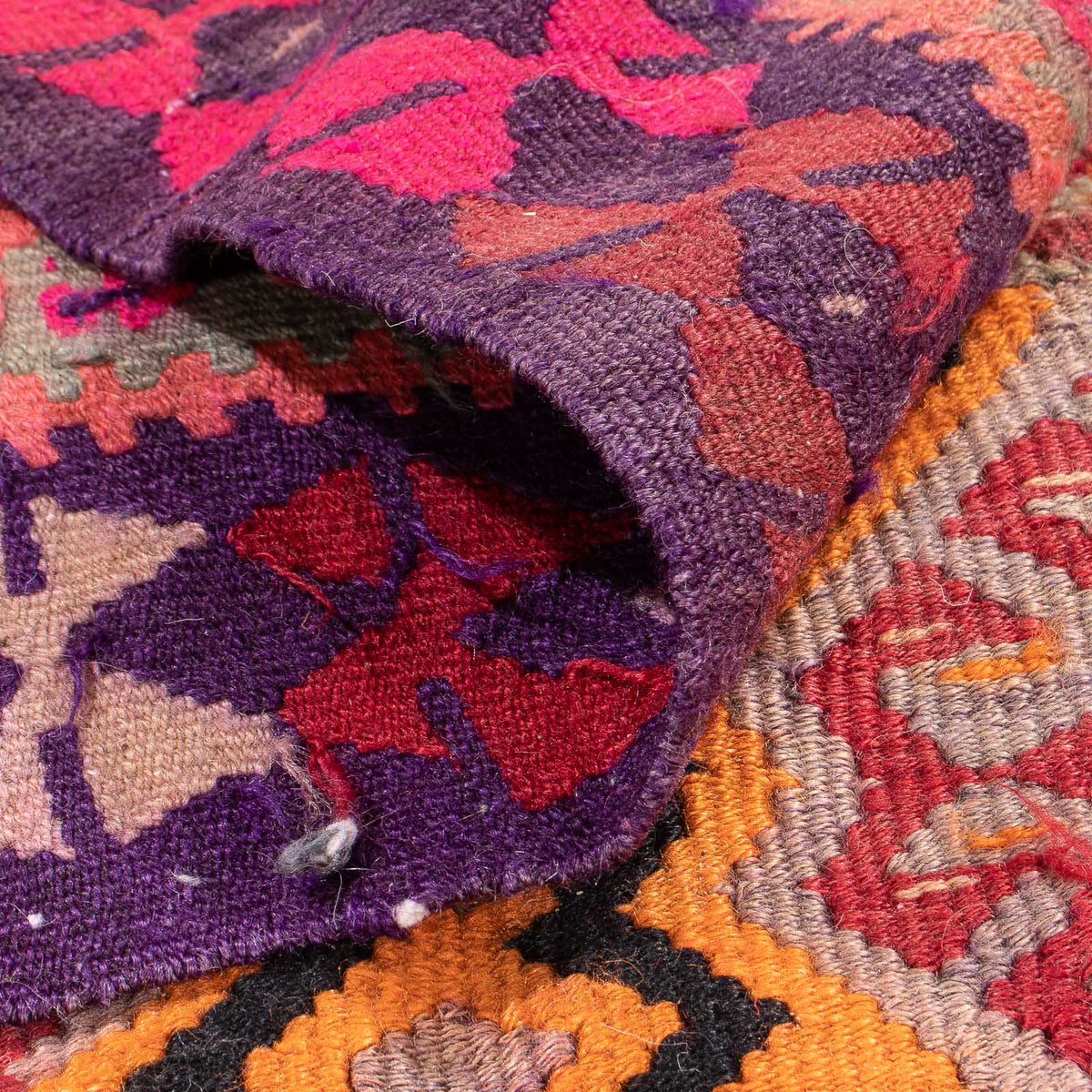 Runner Kelim-matta - gammal - 374 x 129 cm - flerfärgad