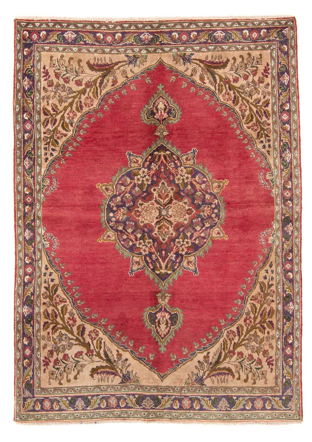 Persisk matta - Tabriz - 203 x 145 cm - röd
