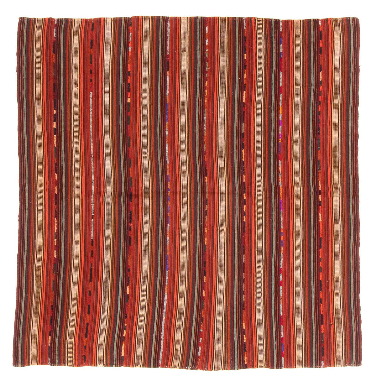 Kelim-matta - gammal kvadrat  - 182 x 180 cm - flerfärgad