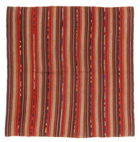 Kelim-matta - gammal kvadrat  - 182 x 180 cm - flerfärgad