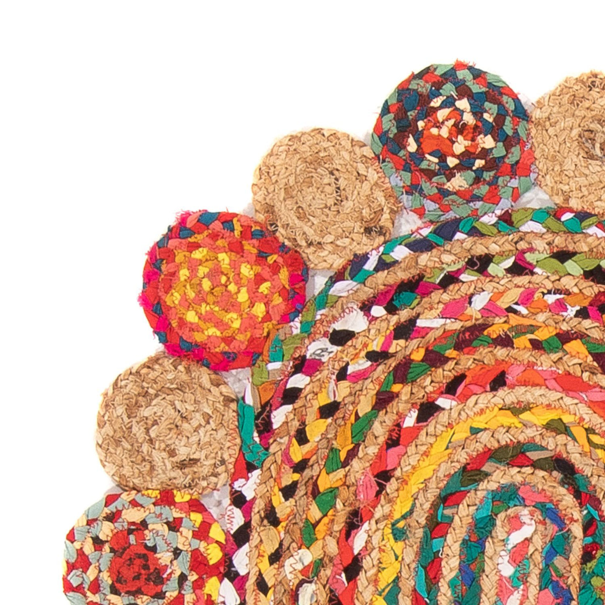 Sisalmatta oval  - 91 x 61 cm - flerfärgad