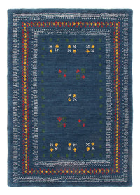 Gabbeh matta - Loribaft Softy - 90 x 60 cm - blå