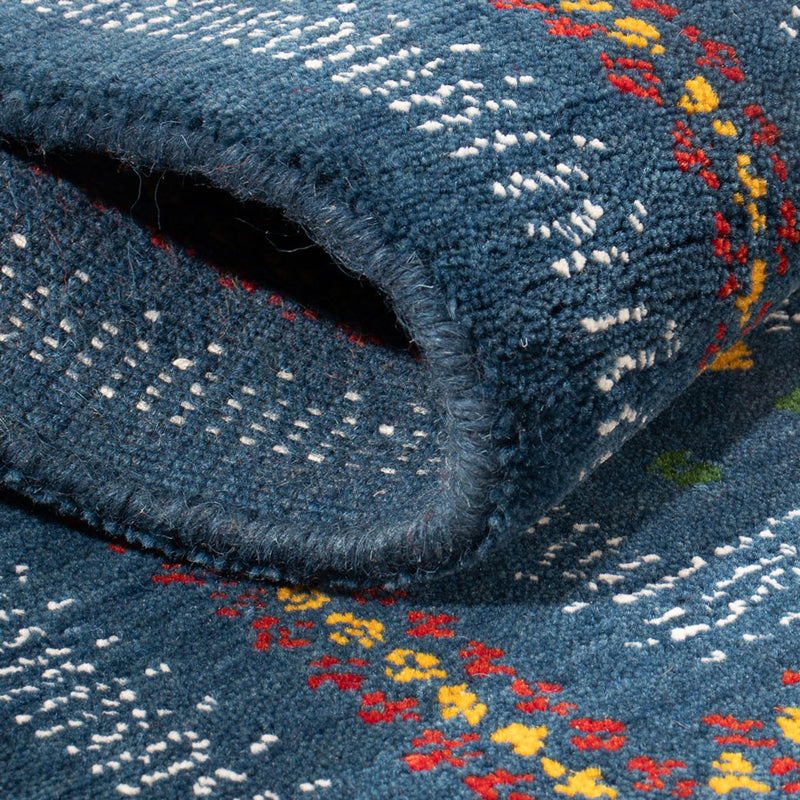 Gabbeh matta - Loribaft Softy - 90 x 60 cm - blå