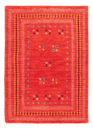 Gabbeh matta - Loribaft Softy - 90 x 60 cm - röd