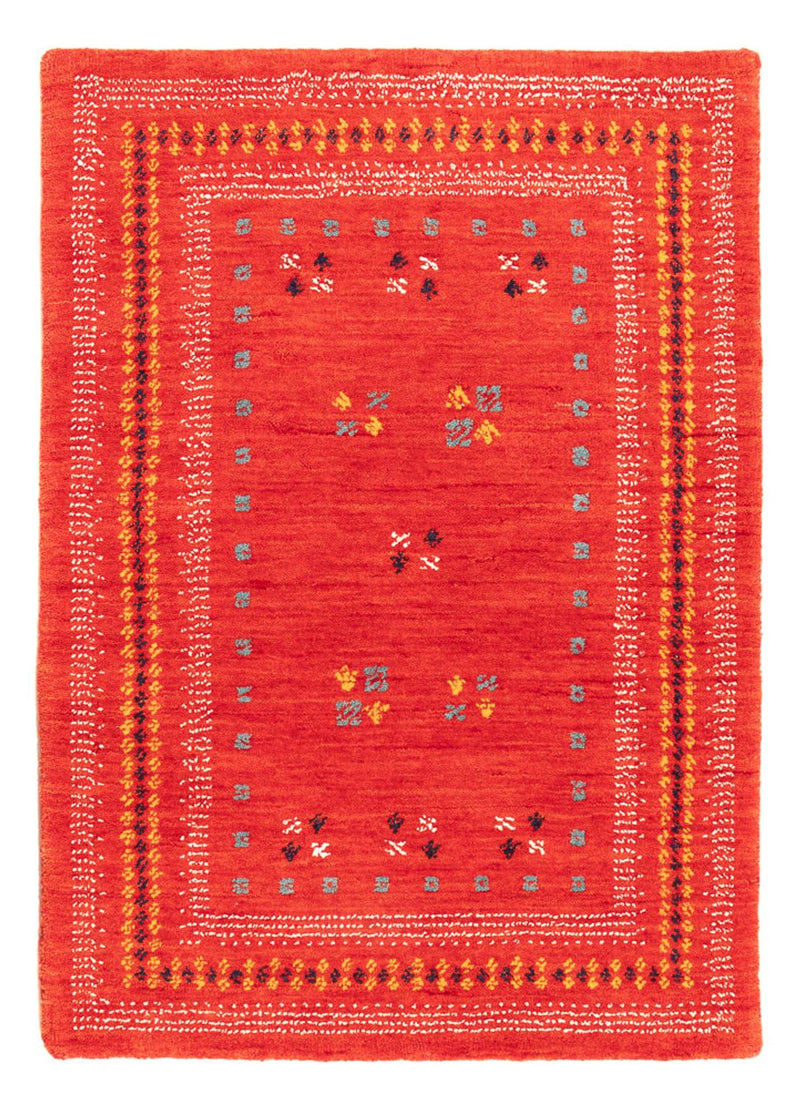 Gabbeh matta - Loribaft Softy - 90 x 60 cm - röd