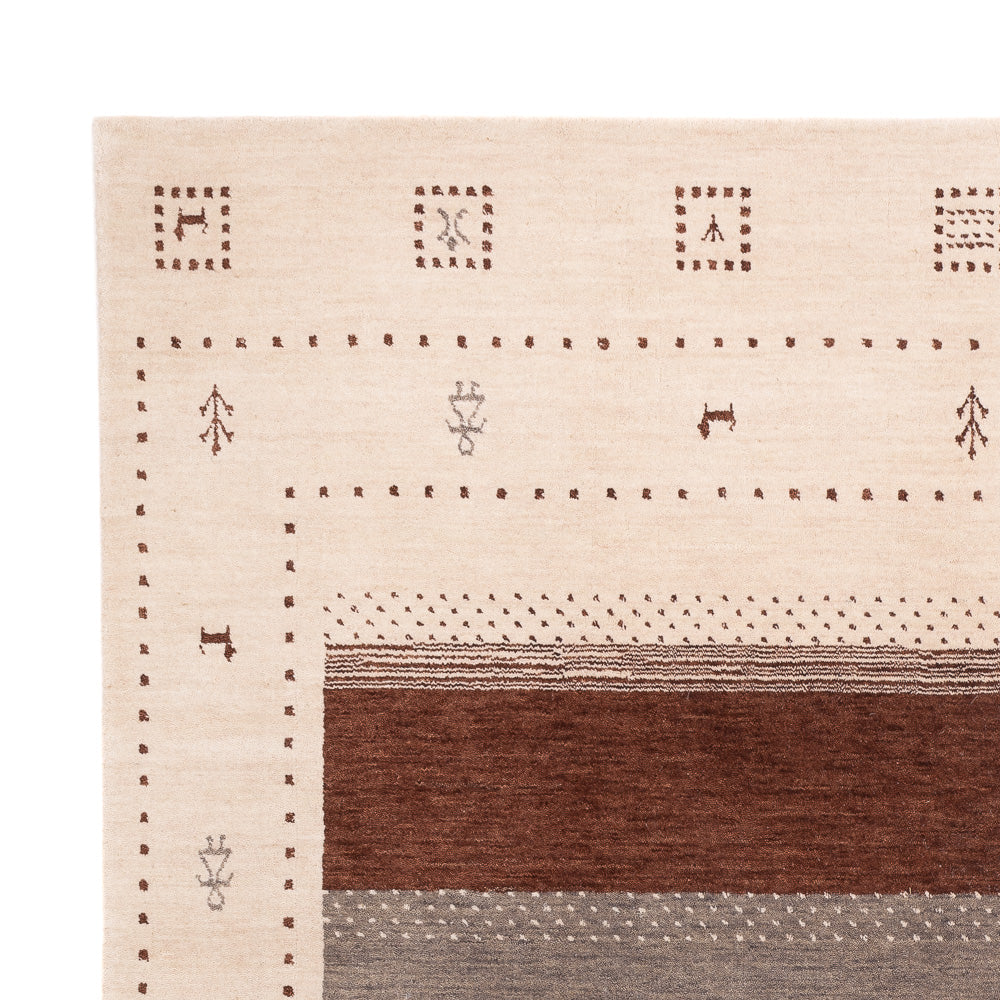 Gabbeh matta - Loribaft Softy - 240 x 170 cm - ljusbeige