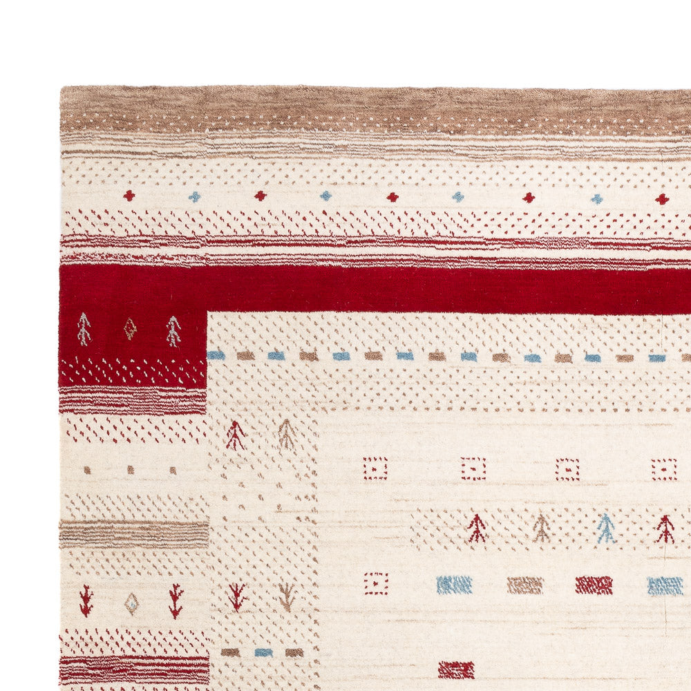 Gabbeh matta - Loribaft Softy - 240 x 170 cm - naturvit