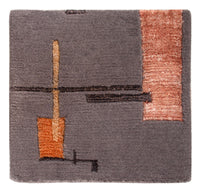 Designermatta kvadrat  - 30 x 30 cm - grått