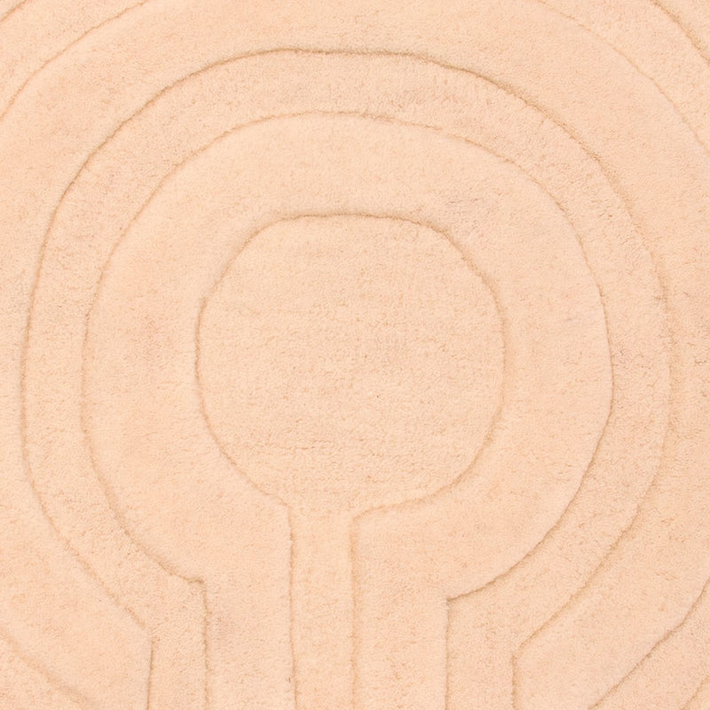 Ullmatta runt  - 80 x 80 cm - beige