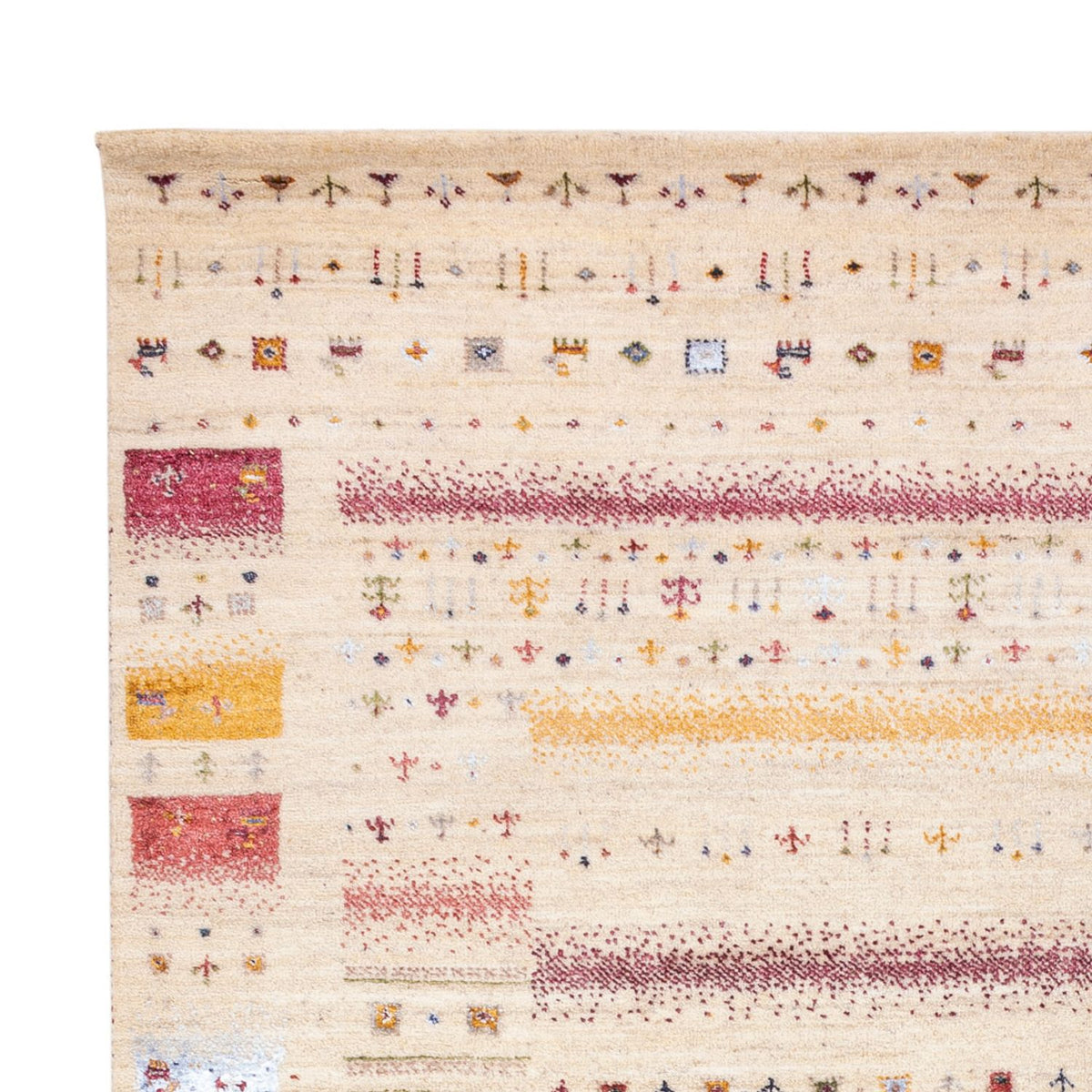 Gabbeh-mattan - Loribaft Indus - 245 x 174 cm - grädde