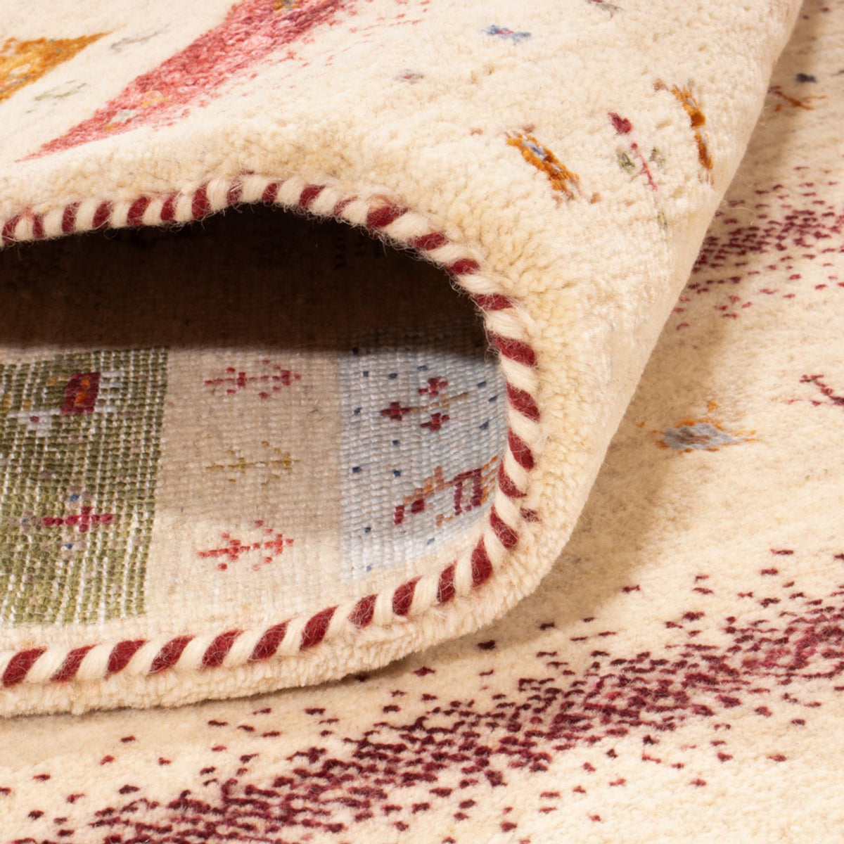 Gabbeh-mattan - Loribaft Indus - 245 x 174 cm - grädde