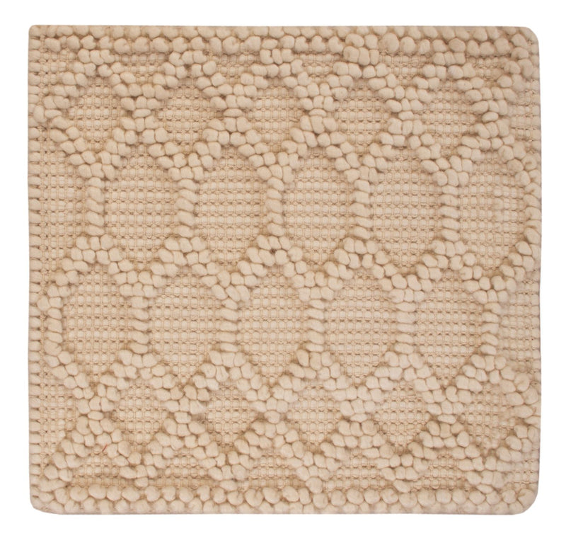Ullmatta kvadrat  - 48 x 42 cm - beige
