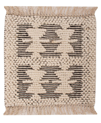 Ullmatta kvadrat  - 49 x 46 cm - svart och vitt