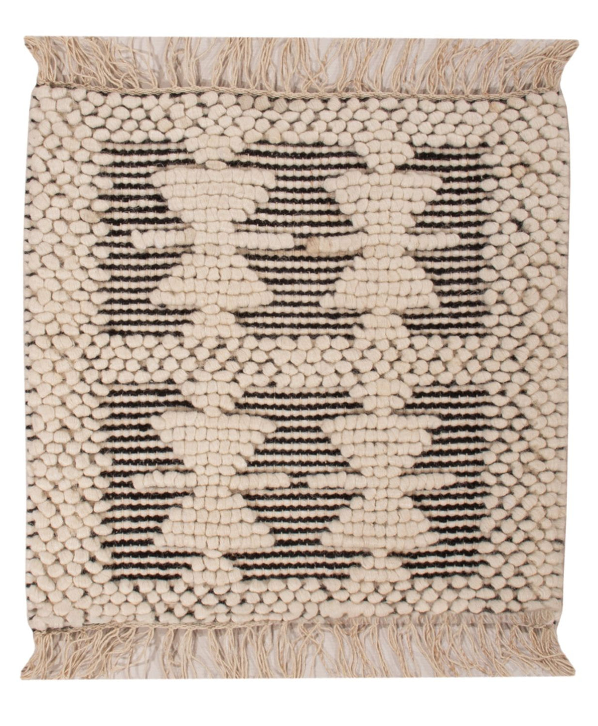 Ullmatta kvadrat  - 49 x 46 cm - svart och vitt