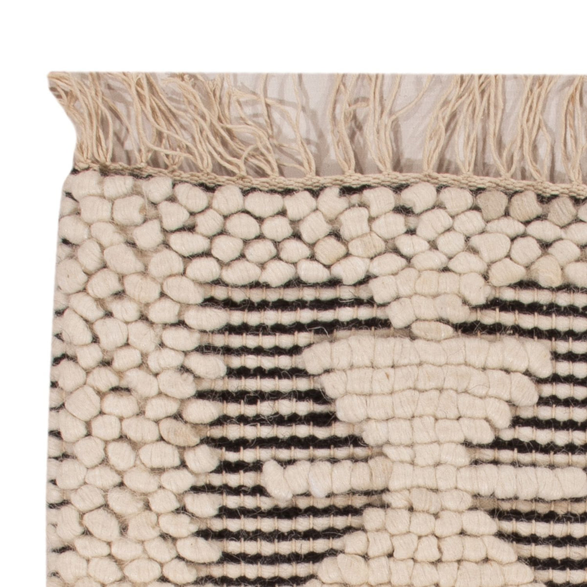 Ullmatta kvadrat  - 49 x 46 cm - svart och vitt