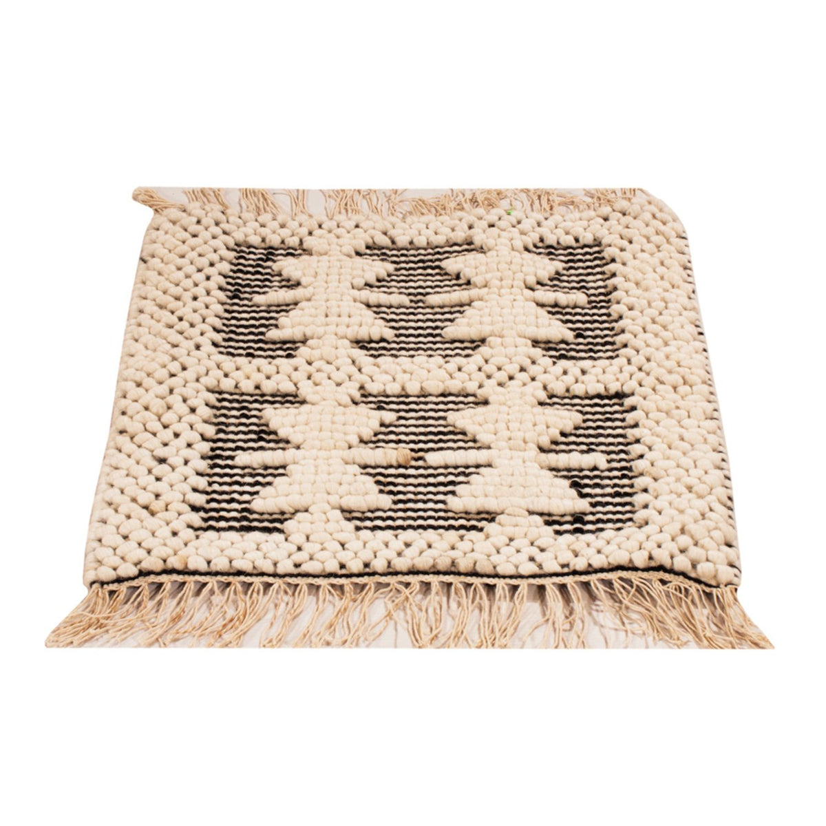 Ullmatta kvadrat  - 49 x 46 cm - svart och vitt