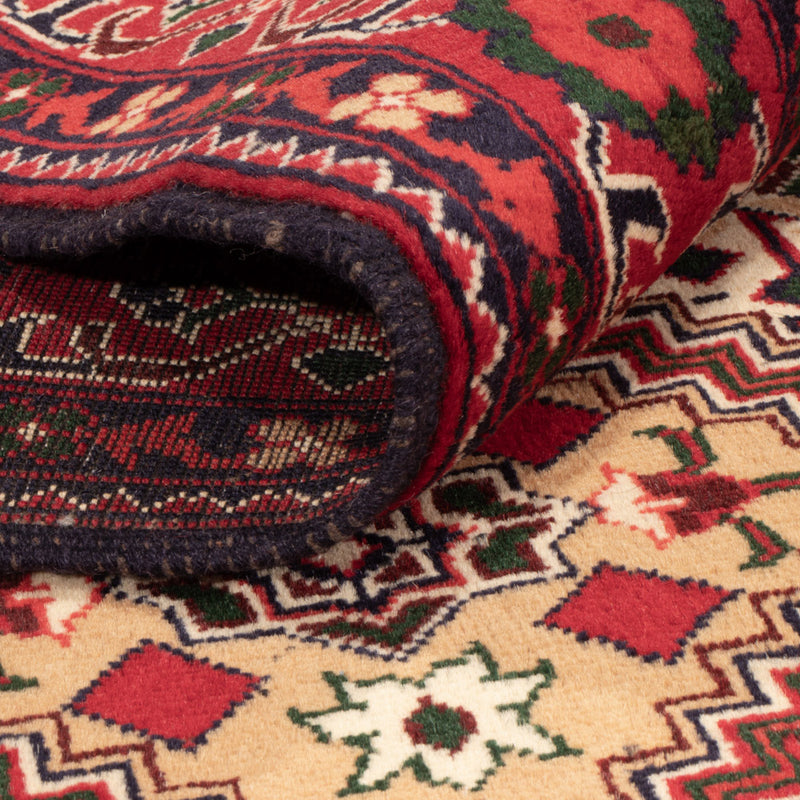 Afghansk matta - 198 x 152 cm - flerfärgad