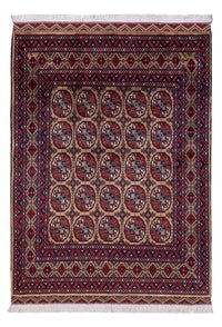 Afghansk matta - 195 x 148 cm - mörk beige