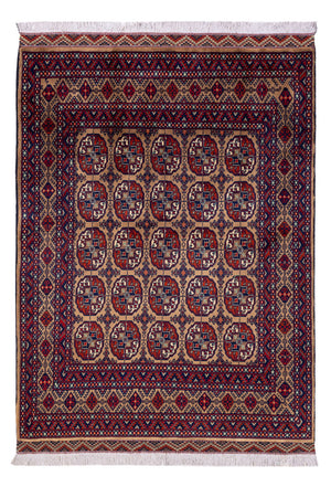 Afghansk matta - 195 x 148 cm - mörk beige