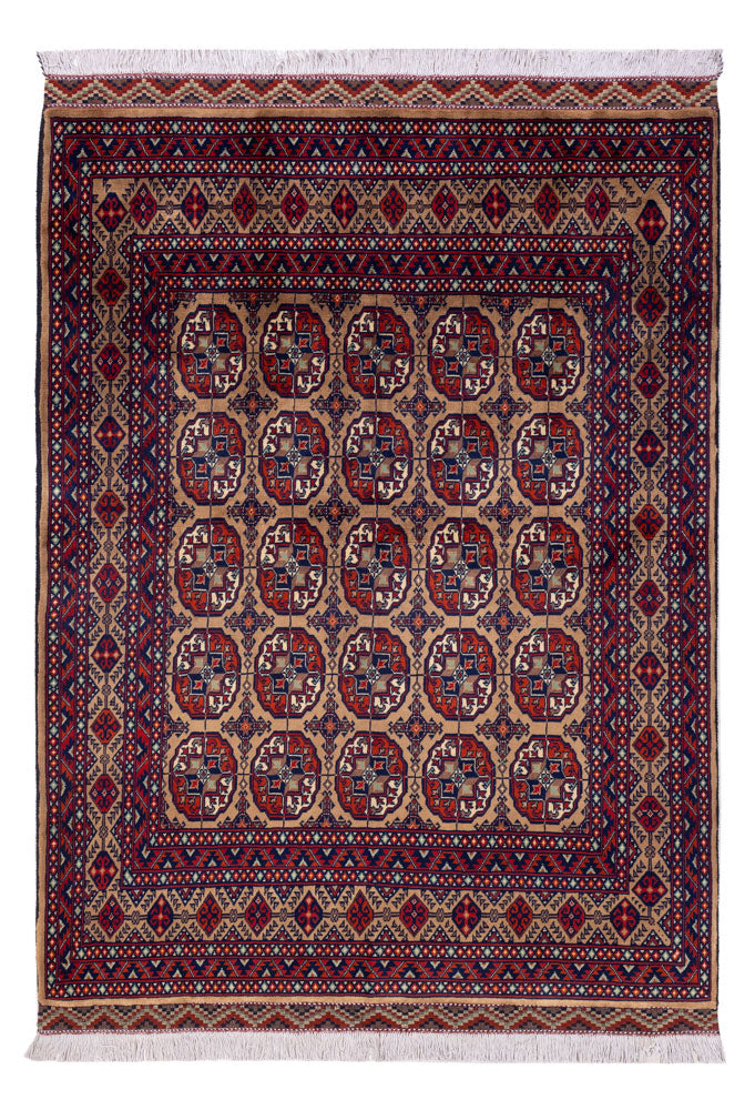 Afghansk matta - 195 x 148 cm - mörk beige