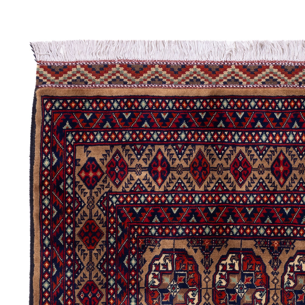Afghansk matta - 195 x 148 cm - mörk beige