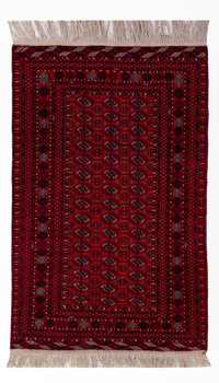 Afghansk matta - Bukhara - 209 x 132 cm - mörkröd