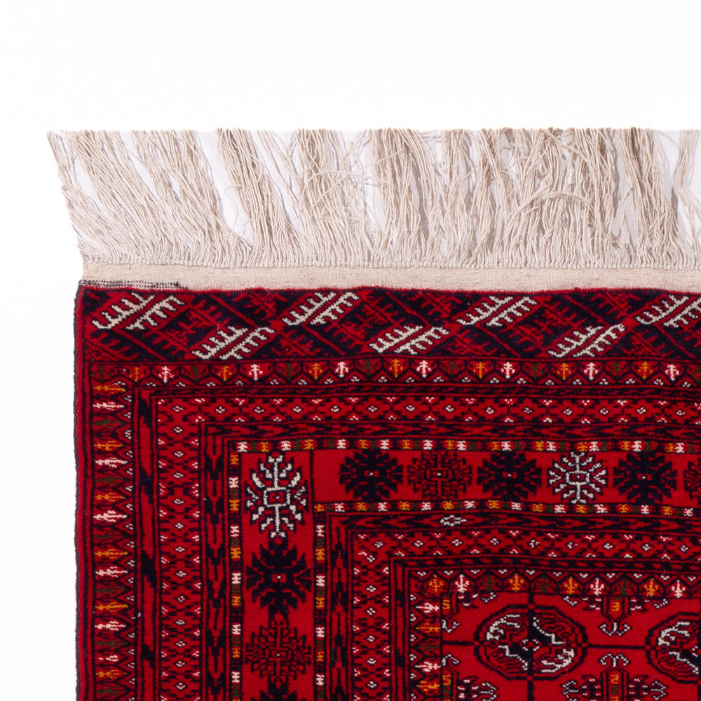 Afghansk matta - Bukhara - 209 x 132 cm - mörkröd