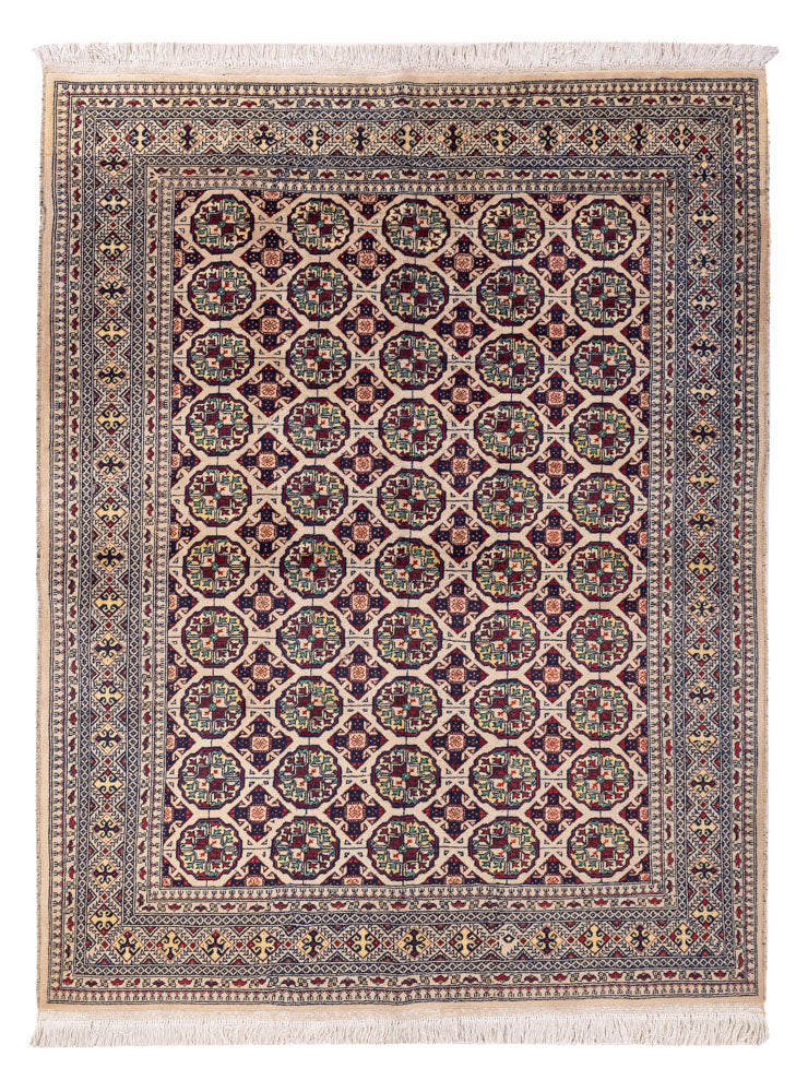 Afghansk matta - 194 x 151 cm - ljusgrå