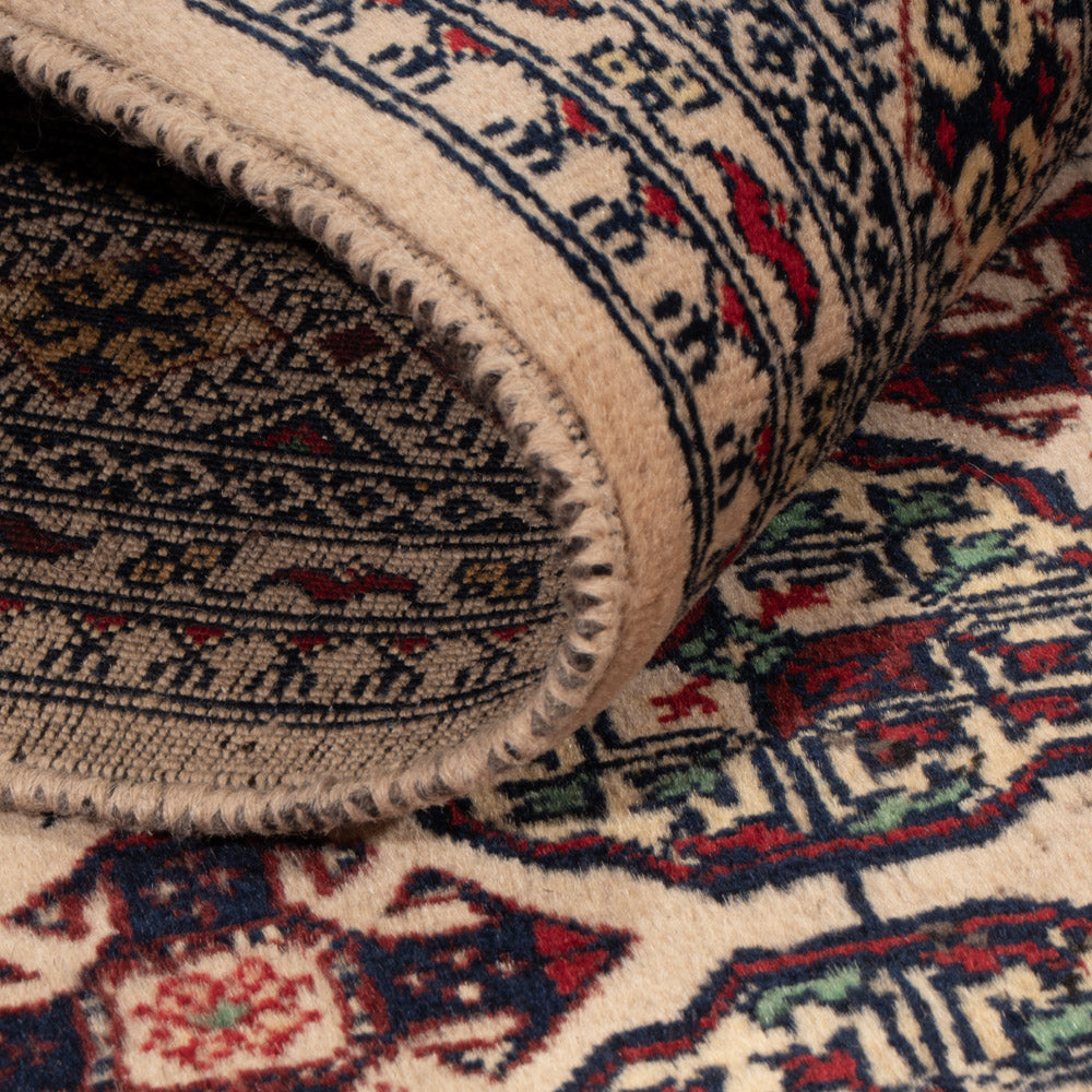 Afghansk matta - 194 x 151 cm - ljusgrå