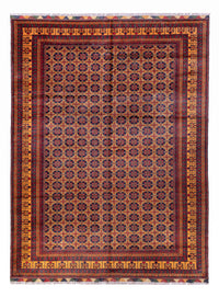 Afghansk matta - 388 x 286 cm - mörk beige