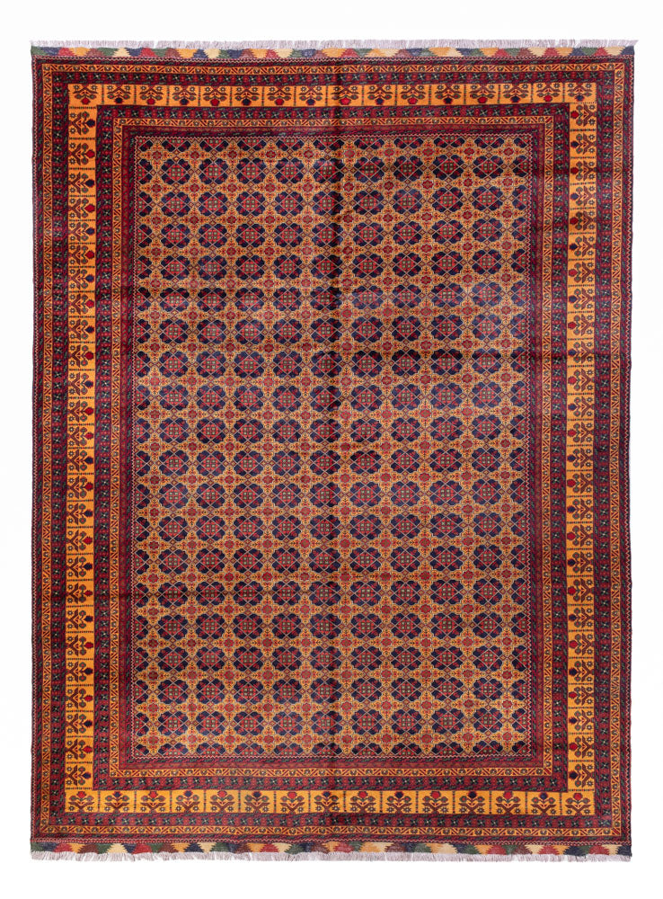 Afghansk matta - 388 x 286 cm - mörk beige