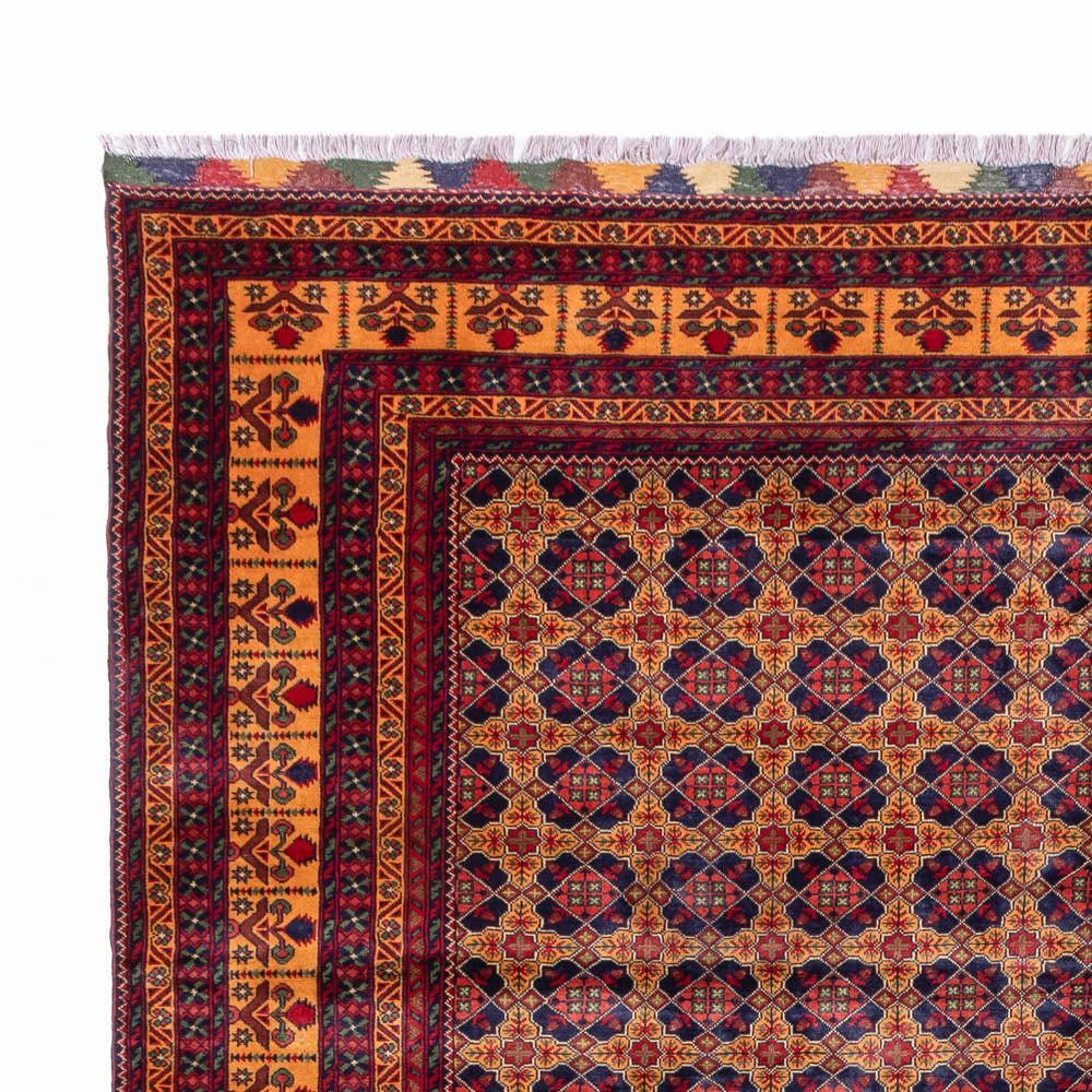 Afghansk matta - 388 x 286 cm - mörk beige