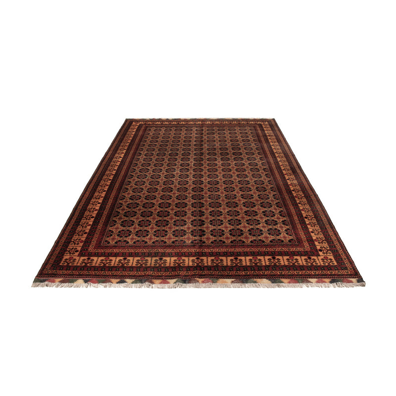 Afghansk matta - 388 x 286 cm - mörk beige