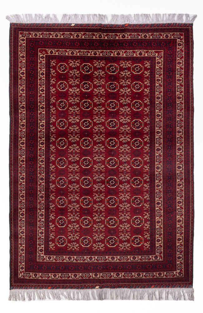 Afghansk matta - Bukhara - 280 x 188 cm - mörkröd