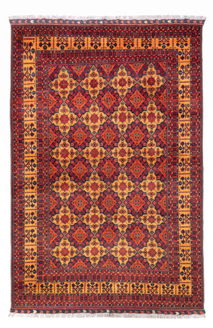 Afghansk matta - 296 x 197 cm - mörk beige