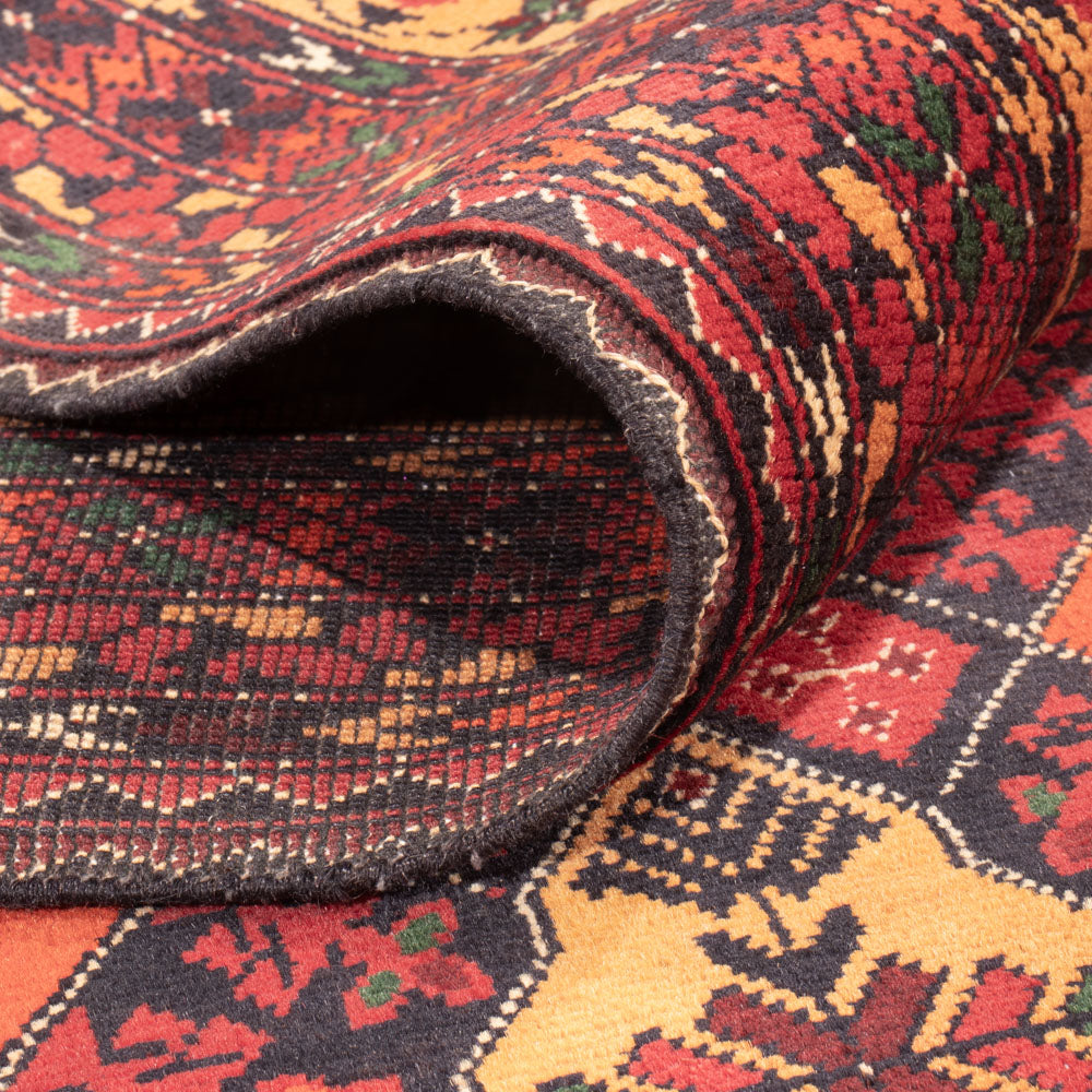 Afghansk matta - 296 x 197 cm - mörk beige