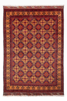 Afghansk matta - 284 x 199 cm - mörk beige