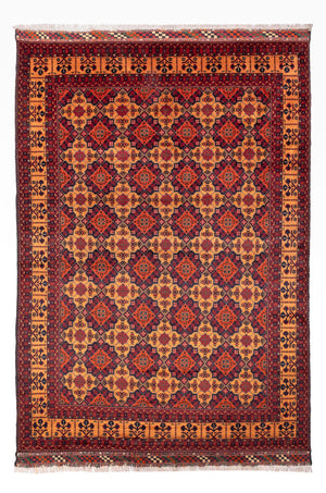 Afghansk matta - 284 x 199 cm - mörk beige