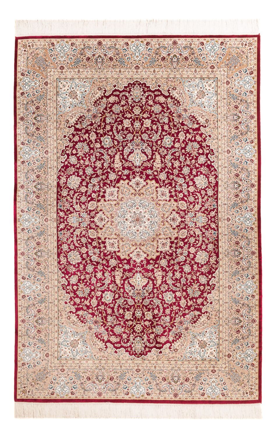Silk Carpet - Ghom Silk - Premium - 227 x 145 cm - röd