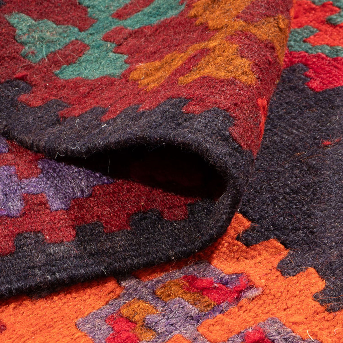 Runner Kelim-matta - gammal - 385 x 145 cm - flerfärgad