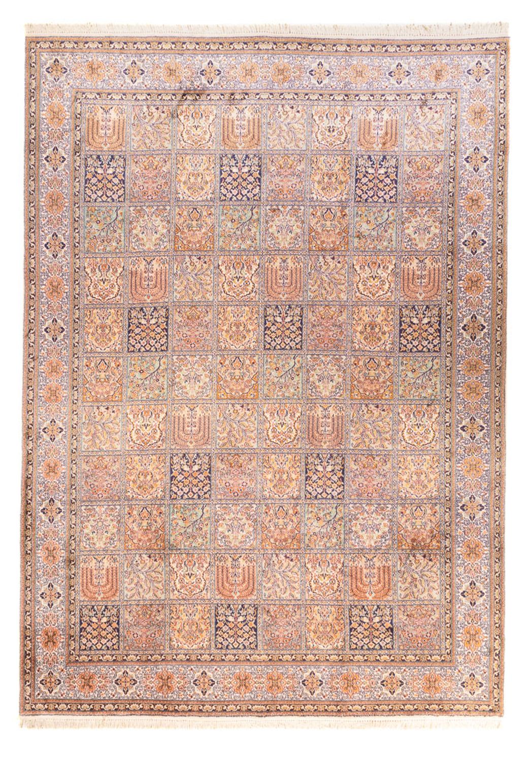 Sidenmatta - Kashmir Silk - 337 x 247 cm - ljusröd