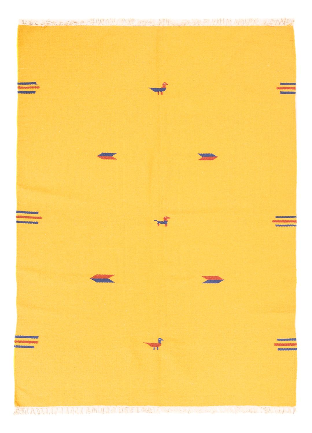 Kelim matta - trendig - 180 x 120 cm - gul