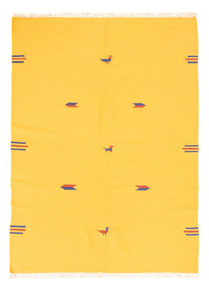 Kelim matta - trendig - 180 x 120 cm - gul