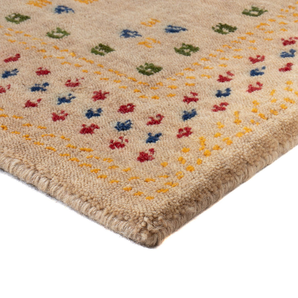 Gabbeh matta - Loribaft Softy - 90 x 60 cm - ljusbeige