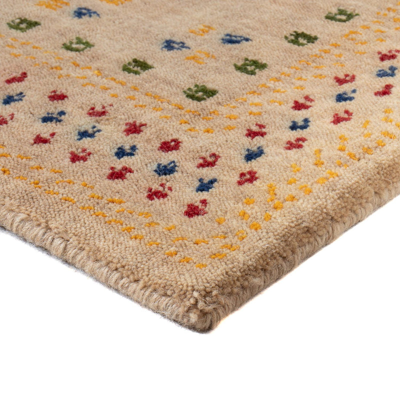 Gabbeh matta - Loribaft Softy - 90 x 60 cm - ljusbeige
