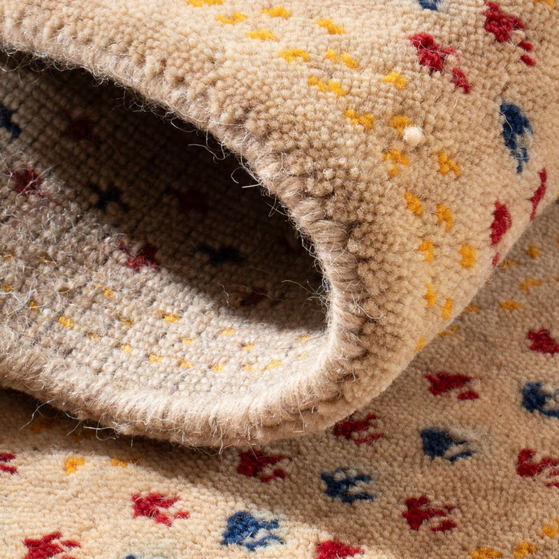 Gabbeh matta - Loribaft Softy - 90 x 60 cm - ljusbeige