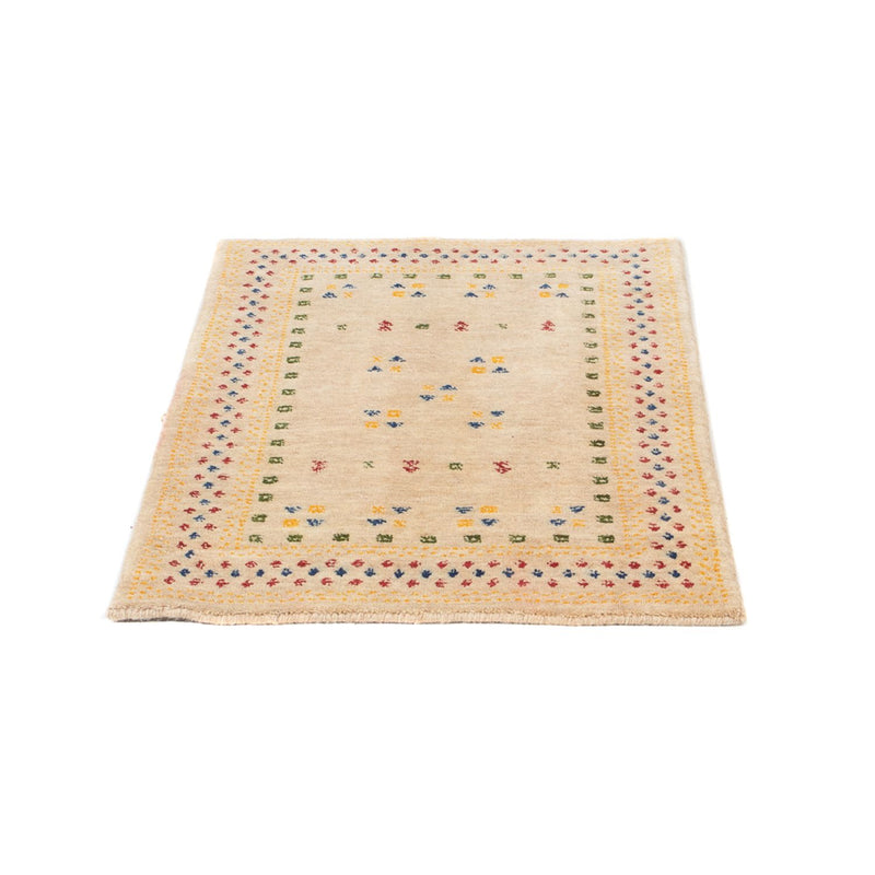 Gabbeh matta - Loribaft Softy - 90 x 60 cm - ljusbeige