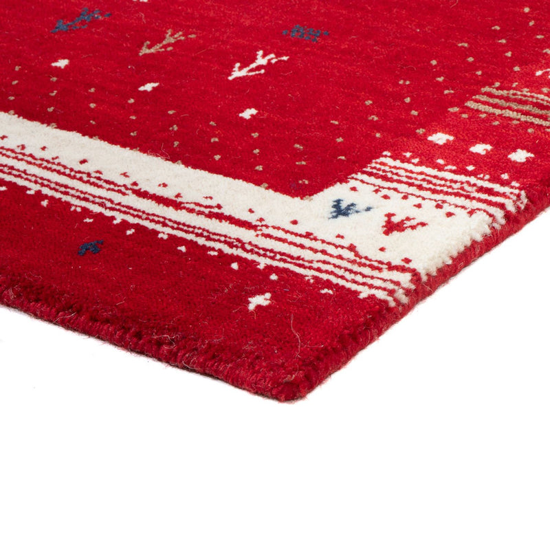 Gabbeh matta - Loribaft Softy - 90 x 60 cm - röd